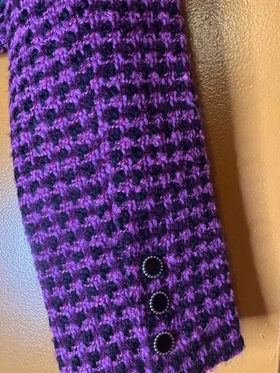 NWT ZARA Pink Houndstooth Cropped Fitted Tweed Jacket/ Blazer. Size M - Picture 11 of 14